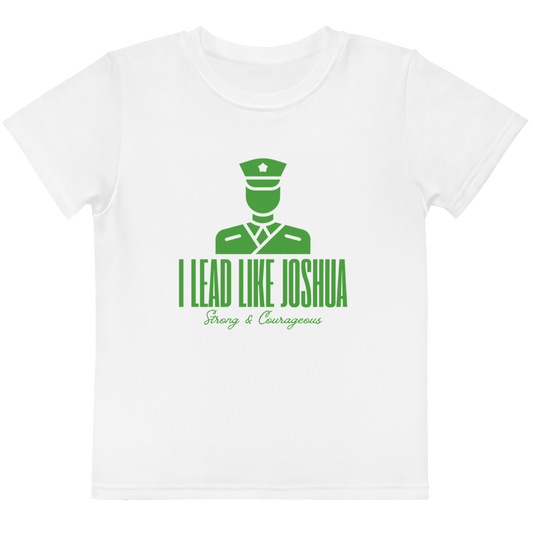 I Lead Like Joshua - Kids Crew Neck T-shirt White